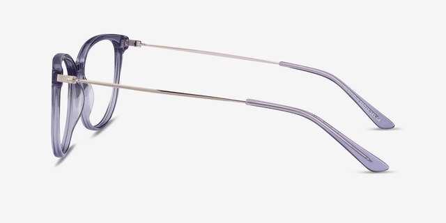 Nebulous Clear Purple Acetate-metalEyeglass Frames from EyeBuyDirect, Side View