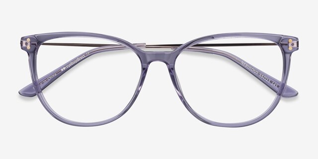 Nebulous Clear Purple Acetate-metalEyeglass Frames from EyeBuyDirect, Closed View