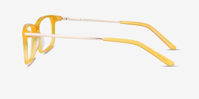 Marvel Jaune Acetate-metalMontures de lunettes de vue d'EyeBuyDirect, Vue de Côté