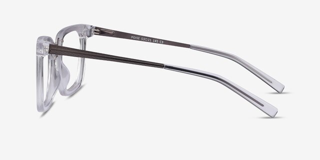 Poise Transparent Acetate-metalMontures de lunettes de vue d'EyeBuyDirect, Vue de Côté
