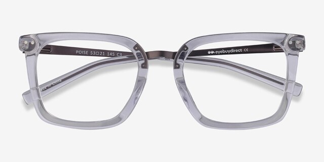 Poise Transparent Acetate-metalMontures de lunettes de vue d'EyeBuyDirect, Vue Rapprochée