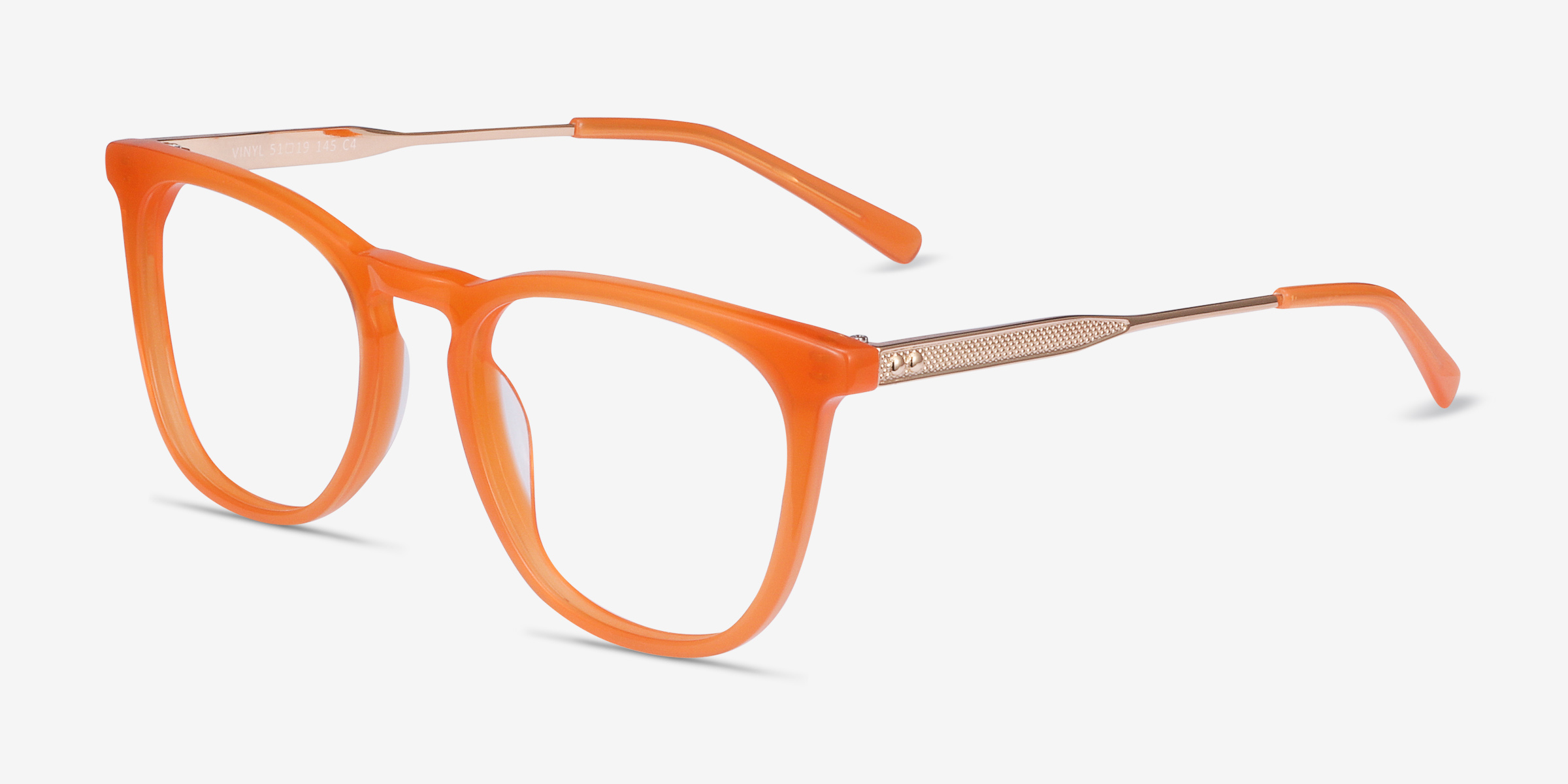 Vinyl Square Orange Full Rim Eyeglasses Eyebuydirect 1348