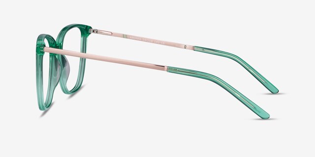 Aroma Emerald Green Acetate-metalEyeglass Frames from EyeBuyDirect, Side View