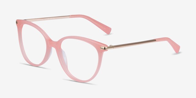Attitude Coral Acetate-metalEyeglass Frames from EyeBuyDirect, Angle View
