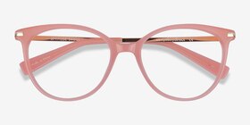 Attitude Coral Acetate-metal Montures de lunettes de vue d'EyeBuyDirect, Vue Rapprochée