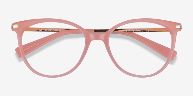 Attitude Coral Acetate-metalEyeglass Frames from EyeBuyDirect, Closed View