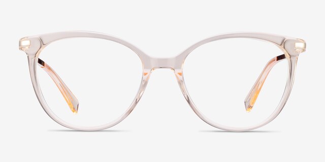 Attitude Clear Melon Acetate-metalEyeglass Frames from EyeBuyDirect, Front View
