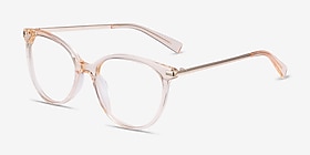 Attitude Clear Melon Acetate-metal Montures de lunettes de vue d'EyeBuyDirect, Vue d'Angle