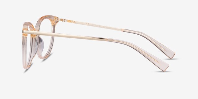 Attitude Clear Melon Acetate-metalEyeglass Frames from EyeBuyDirect, Side View