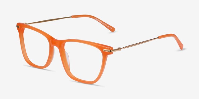 Sebastian Orange Acetate-metalEyeglass Frames from EyeBuyDirect, Angle View