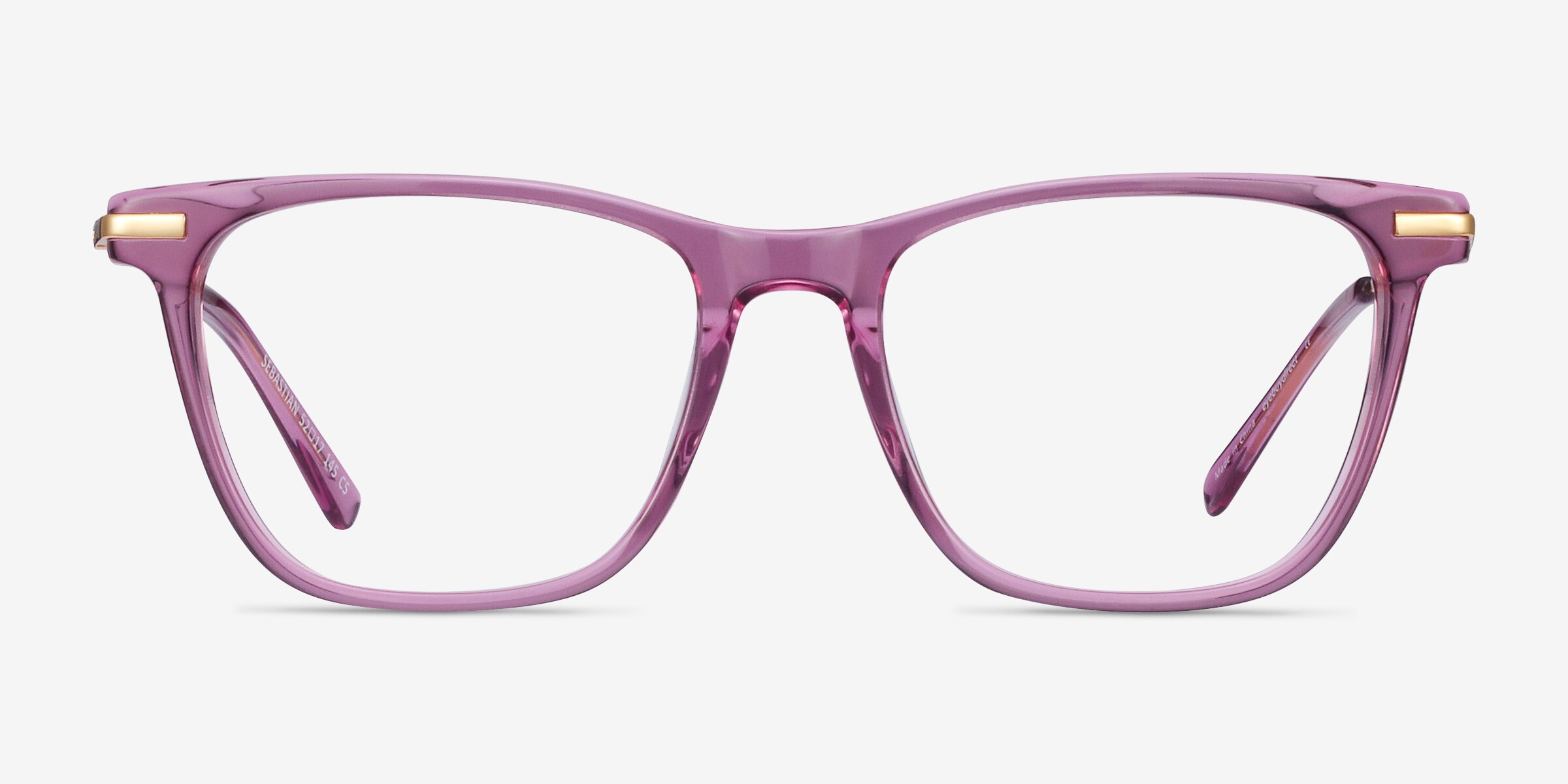 purple square frame glasses