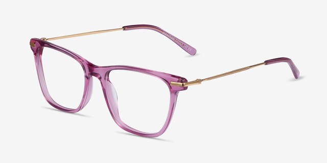 Sebastian Purple Acetate-metalEyeglass Frames from EyeBuyDirect, Angle View