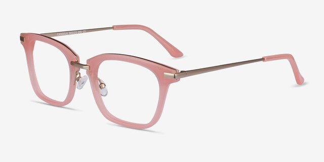 Candela Pink Acetate-metalEyeglass Frames from EyeBuyDirect, Angle View