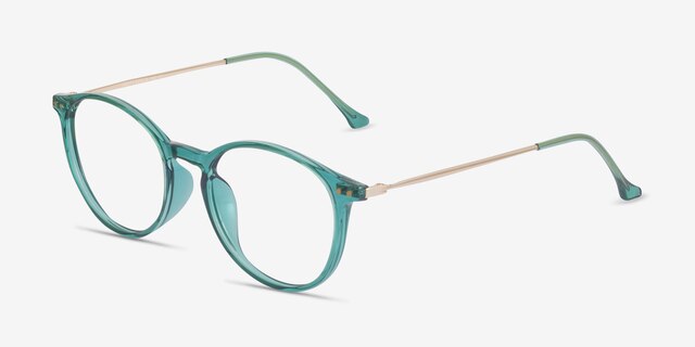 Amity Emerald Green Plastic-metalEyeglass Frames from EyeBuyDirect, Angle View