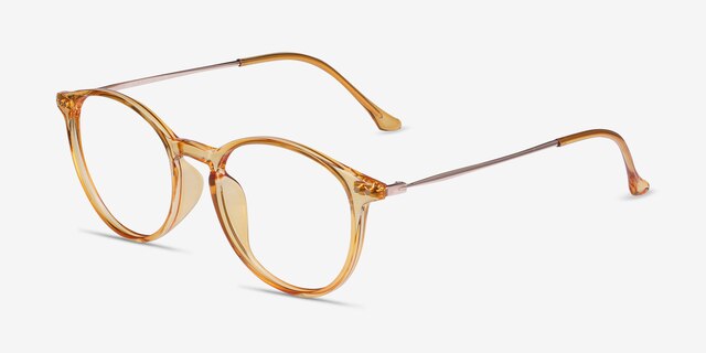 Amity Orange Plastic-metalEyeglass Frames from EyeBuyDirect, Angle View