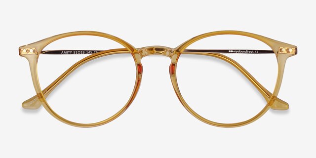 Amity Orange Plastic-metalEyeglass Frames from EyeBuyDirect, Closed View