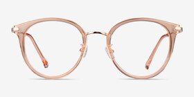 Hollie Clear Melon Plastic-metal Montures de lunettes de vue d'EyeBuyDirect, Vue de Face