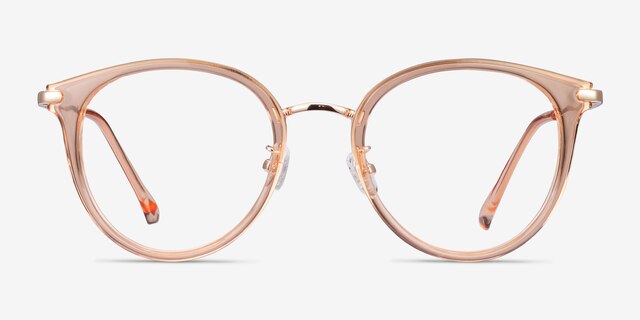 Hollie Clear Melon Plastic-metalEyeglass Frames from EyeBuyDirect, Front View