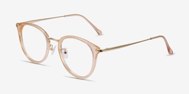 Hollie Clear Melon Plastic-metalEyeglass Frames from EyeBuyDirect, Angle View