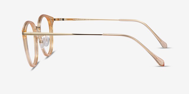 Hollie Clear Melon Plastic-metalEyeglass Frames from EyeBuyDirect, Side View