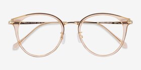 Hollie Clear Melon Plastic-metal Montures de lunettes de vue d'EyeBuyDirect, Vue Rapprochée