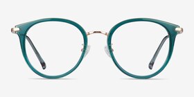 Hollie Teal Plastic-metal Montures de lunettes de vue d'EyeBuyDirect, Vue de Face