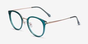 Hollie Teal Plastic-metal Montures de lunettes de vue d'EyeBuyDirect, Vue d'Angle