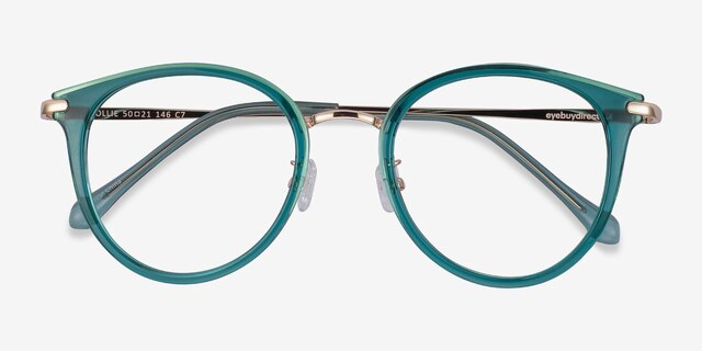 Hollie Teal Plastic-metalEyeglass Frames from EyeBuyDirect, Closed View