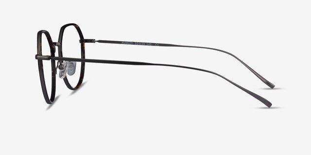 Huxley Tortoise  Gunmetal MetalEyeglass Frames from EyeBuyDirect, Side View