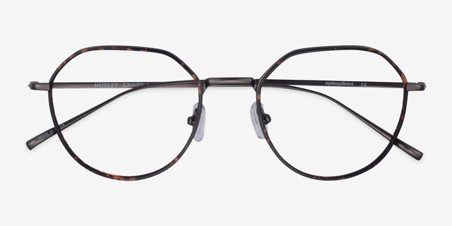 Huxley Tortoise  Gunmetal MetalEyeglass Frames from EyeBuyDirect, Closed View