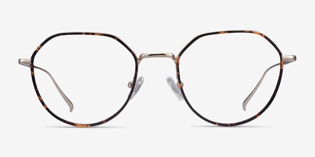 Huxley Tortoise  Golden MetalEyeglass Frames from EyeBuyDirect, Front View