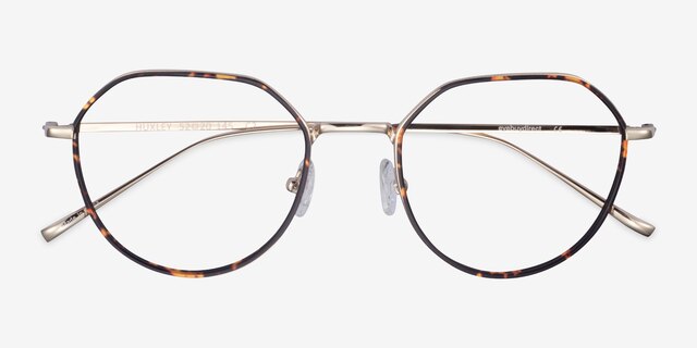 Huxley Tortoise  Golden MetalEyeglass Frames from EyeBuyDirect, Closed View