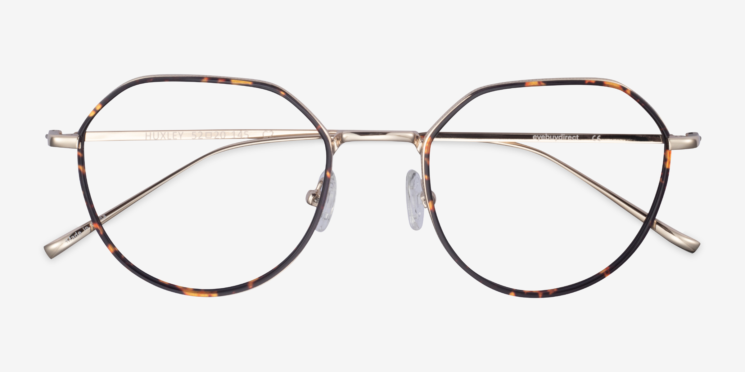 Huxley Geometric Tortoise Golden Full Rim Eyeglasses Eyebuydirect