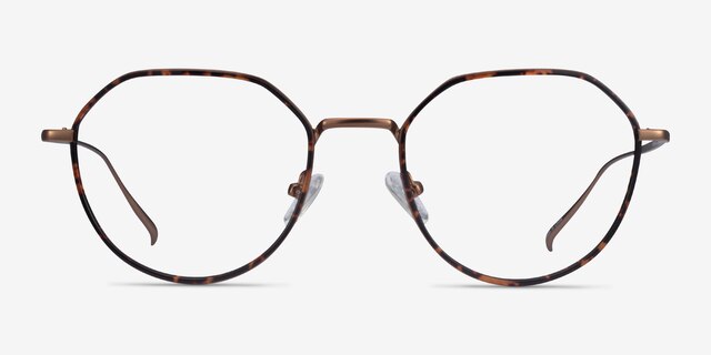 Huxley Tortoise  Bronze MetalEyeglass Frames from EyeBuyDirect, Front View