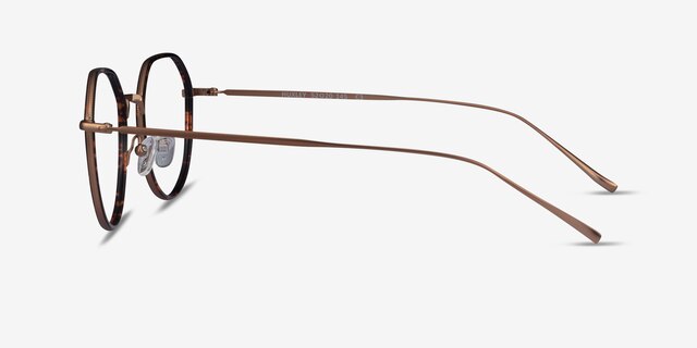 Huxley Tortoise  Bronze MetalEyeglass Frames from EyeBuyDirect, Side View
