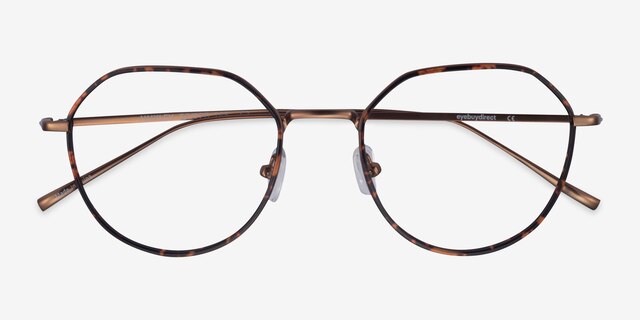 Huxley Tortoise  Bronze MetalEyeglass Frames from EyeBuyDirect, Closed View