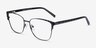 Signora Black Acetate-metalEyeglass Frames from EyeBuyDirect, Angle View