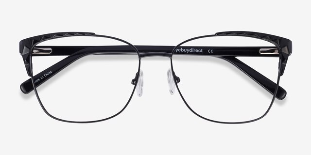 Signora Black Acetate-metalEyeglass Frames from EyeBuyDirect, Closed View
