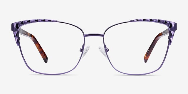 Signora Purple Acetate-metalEyeglass Frames from EyeBuyDirect, Front View