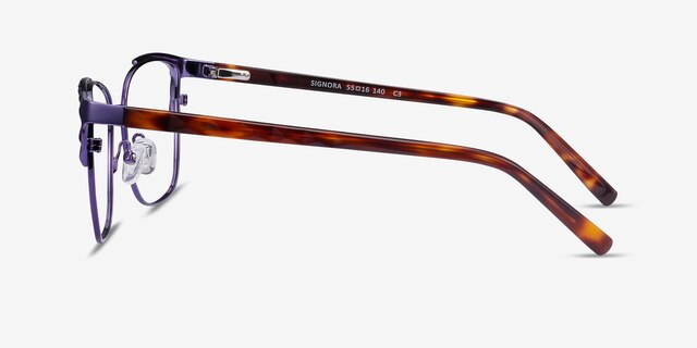 Signora Purple Acetate-metalEyeglass Frames from EyeBuyDirect, Side View