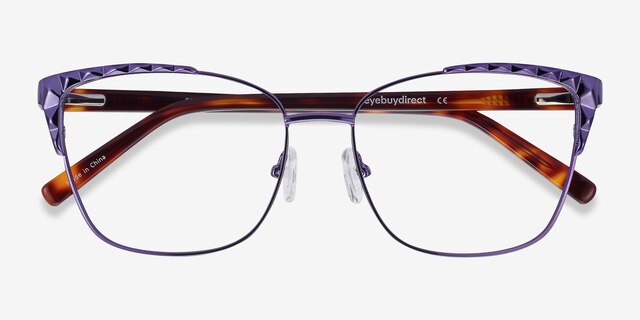 Signora Purple Acetate-metalEyeglass Frames from EyeBuyDirect, Closed View