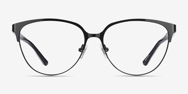 Marigold Black & Leopard Acetate-metalEyeglass Frames from EyeBuyDirect, Front View