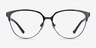 Marigold Black & Leopard Acetate-metalEyeglass Frames from EyeBuyDirect, Front View