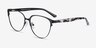 Marigold Black & Leopard Acetate-metalEyeglass Frames from EyeBuyDirect, Angle View