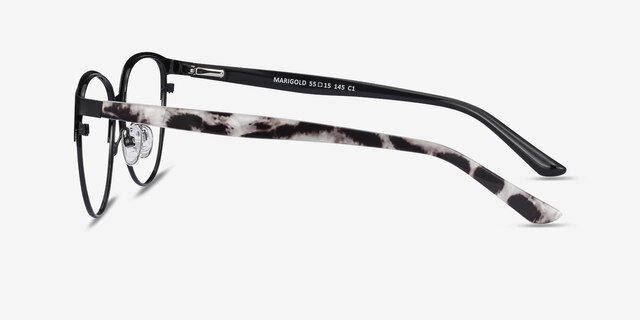 Marigold Black & Leopard Acetate-metalEyeglass Frames from EyeBuyDirect, Side View