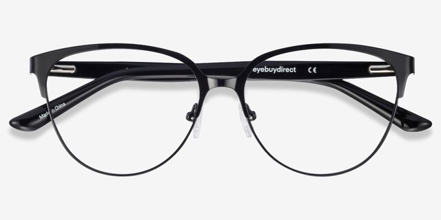 Marigold Black & Leopard Acetate-metalEyeglass Frames from EyeBuyDirect, Closed View