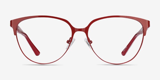 Marigold Red & Leopard Acetate-metalEyeglass Frames from EyeBuyDirect, Front View