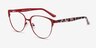 Marigold Red & Leopard Acetate-metalEyeglass Frames from EyeBuyDirect, Angle View