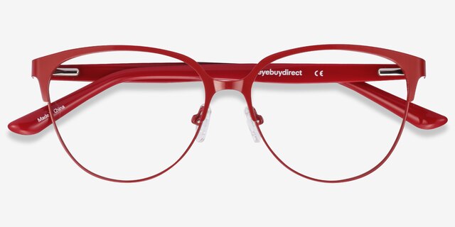 Marigold Red & Leopard Acetate-metalEyeglass Frames from EyeBuyDirect, Closed View