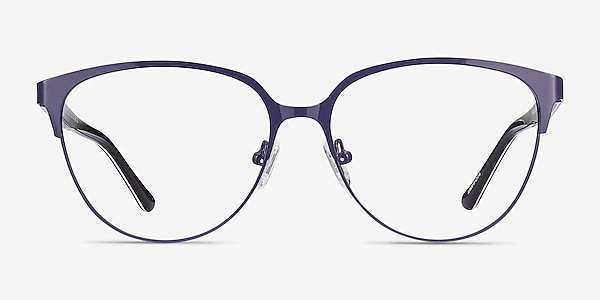 Marigold Purple & Leopard Acetate-metal Eyeglass Frames
